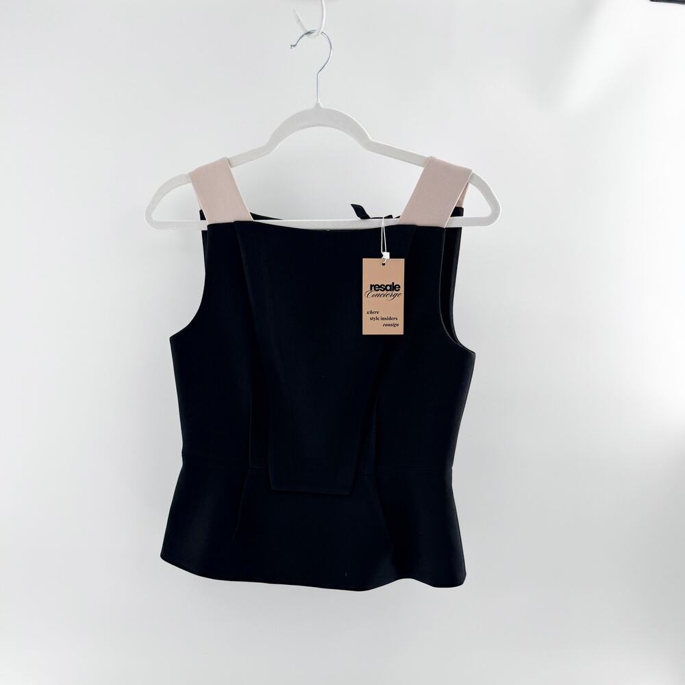 BCBGMaxazria Marley Tailored Colorblock Sleeveless Tank Top Black Women's Small